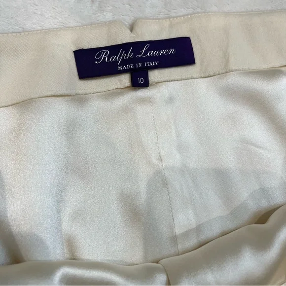 Ralph Lauren purple label silk lined wool ivory pants 10 - Picture 2 of 11